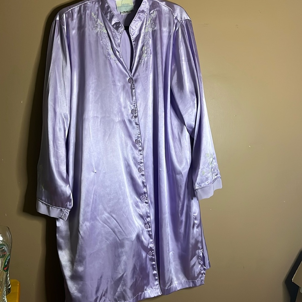 😄2 Pieces Mauve Silky Feel Lingerie Nightshirt 2X